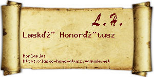 Laskó Honorátusz névjegykártya